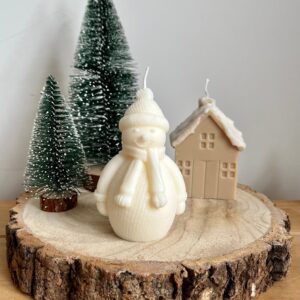 Snowman Shaped Candle