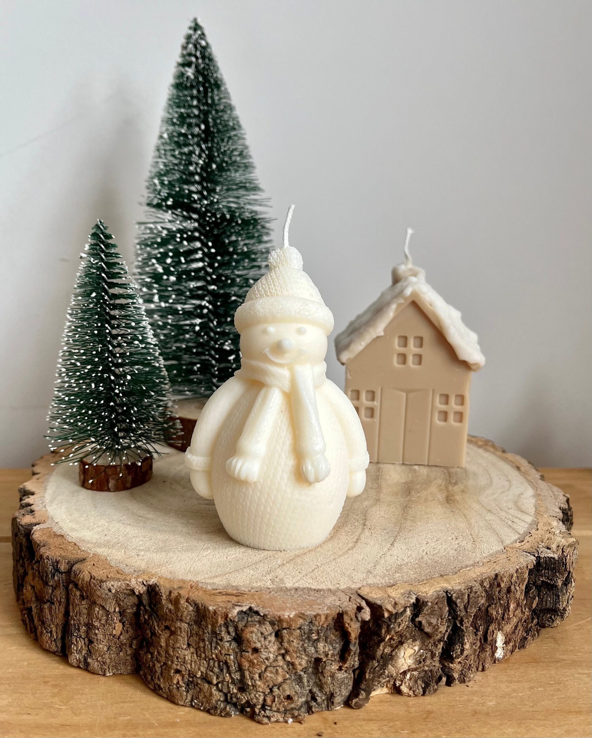 Snowman Shaped Candle