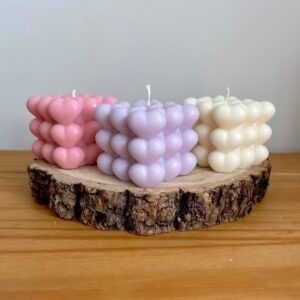 Heart Bubble Cube Candle