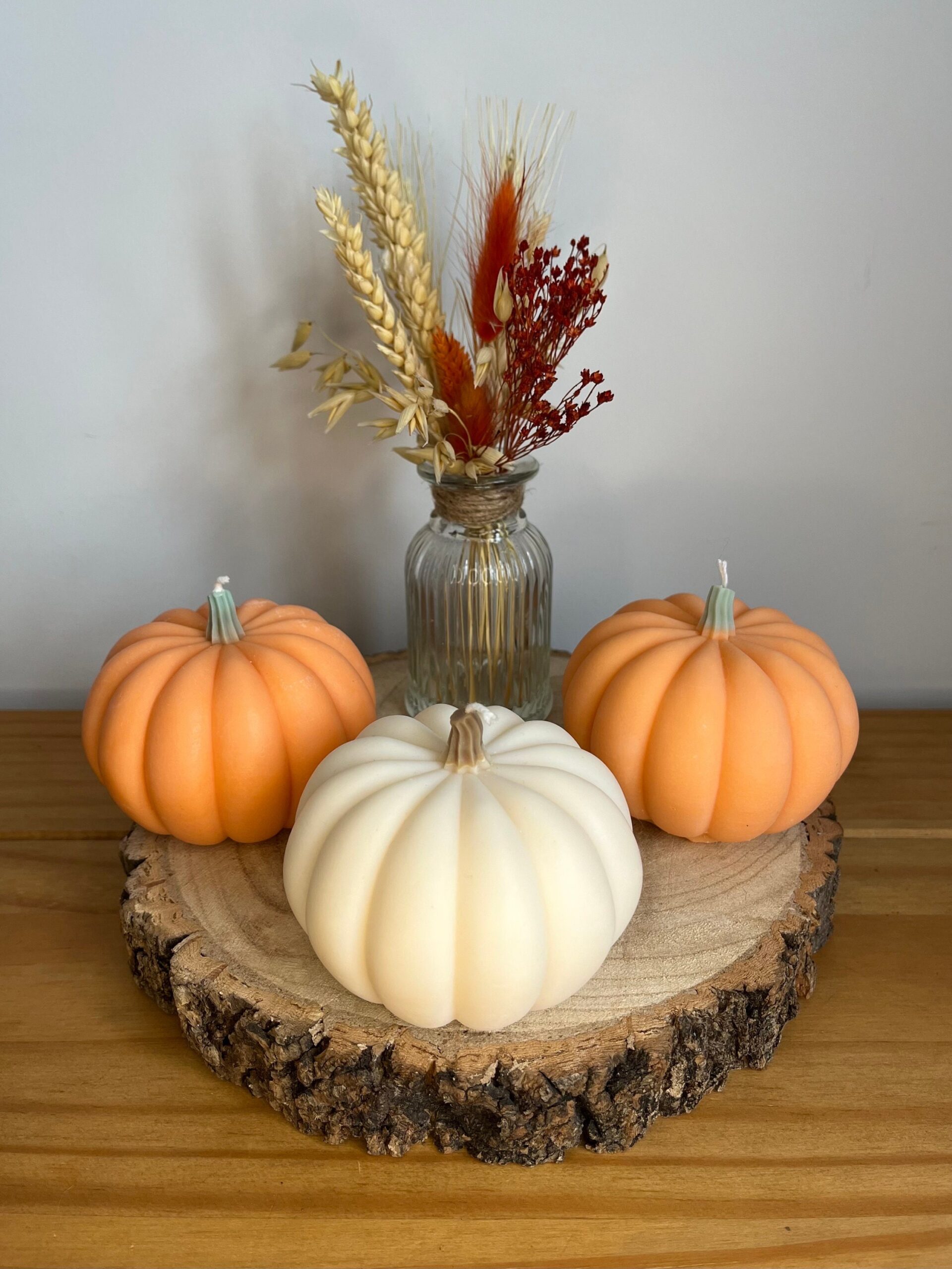 Pumpkin Shaped Pillar Candle