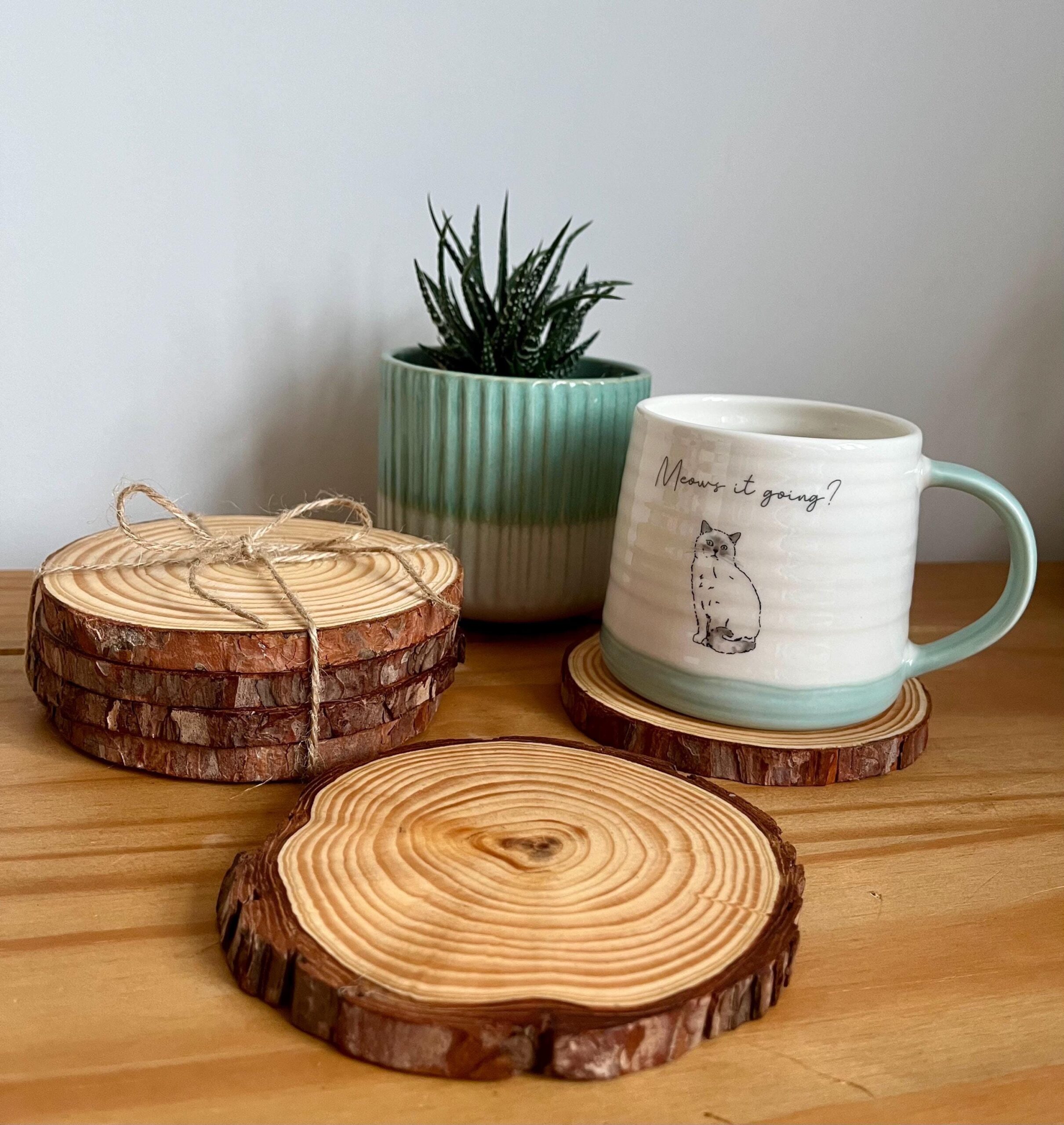 Natural Wood Slice Drinks Coasters (4 or 6)