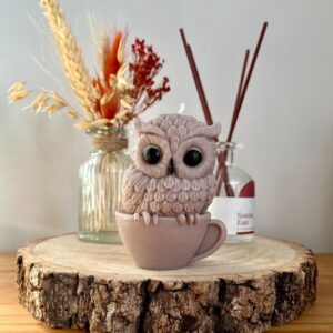 Teacup Owl Candle