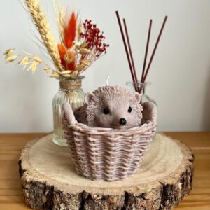 Hedgehog in a Basket Candle