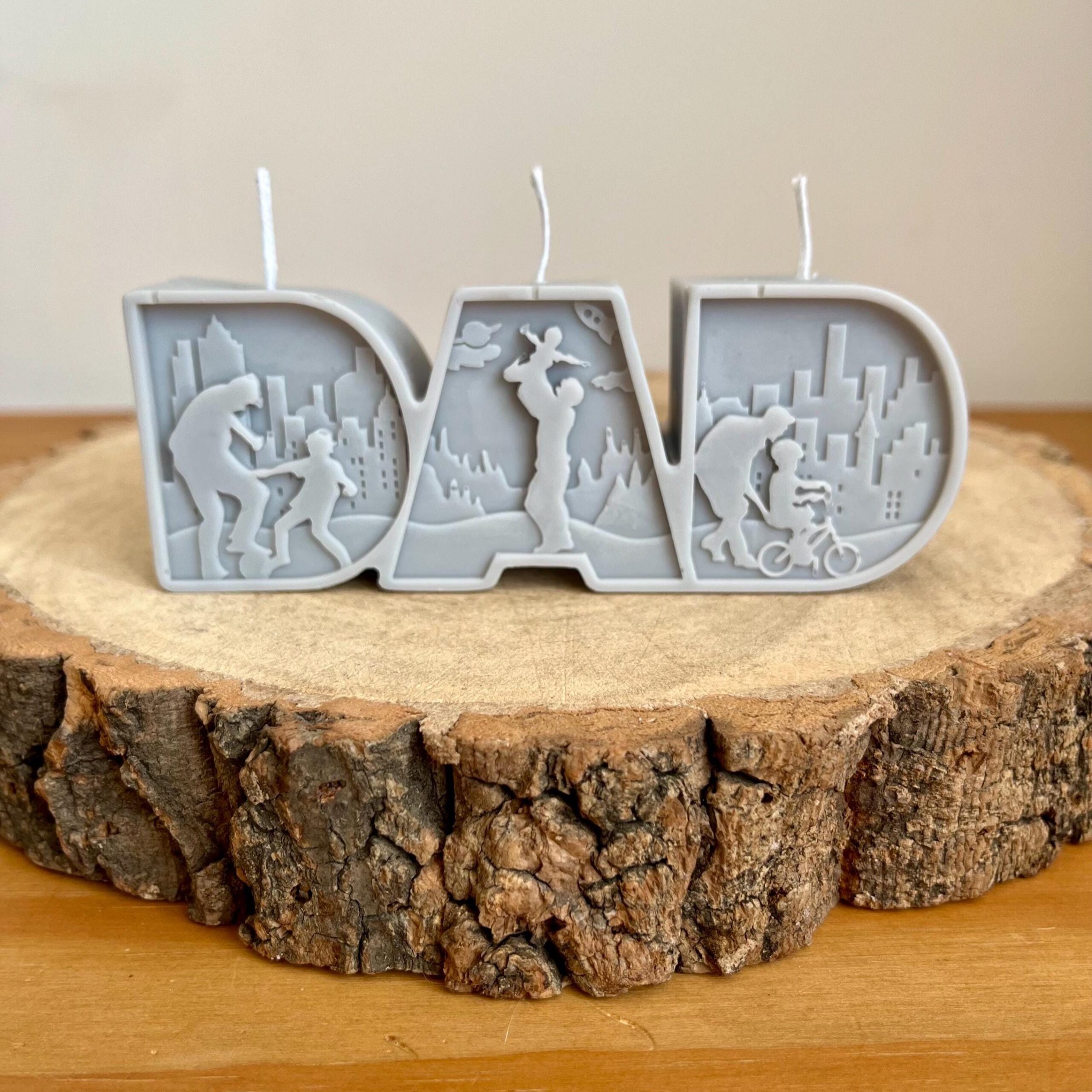 Dad Candle – Father & Child Silhouette Design