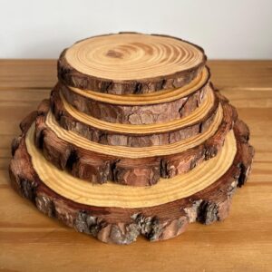 Beeswax Finish Natural Wood Slices, Various sizes 12cm-20cm