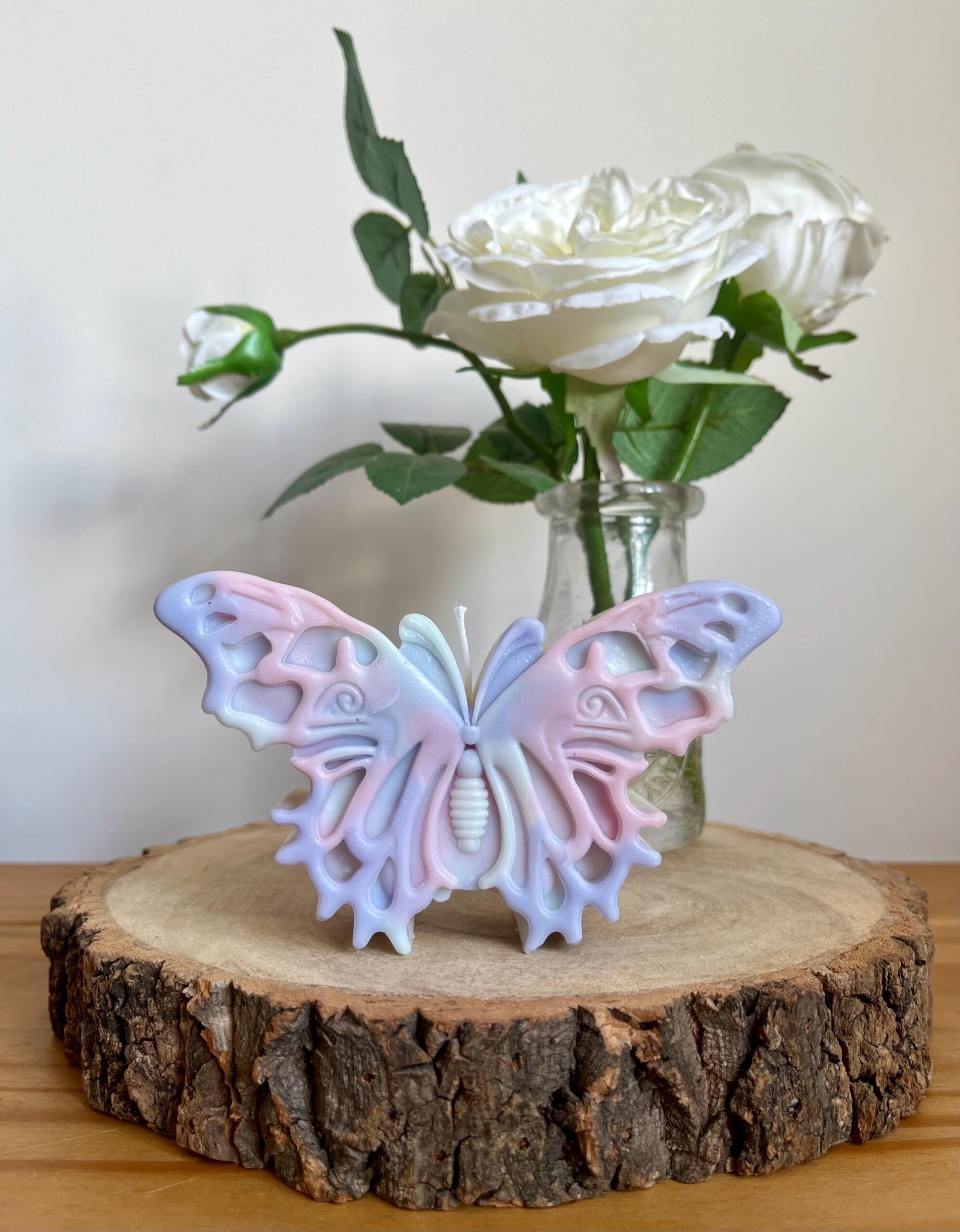 Pastel Butterfly Candle