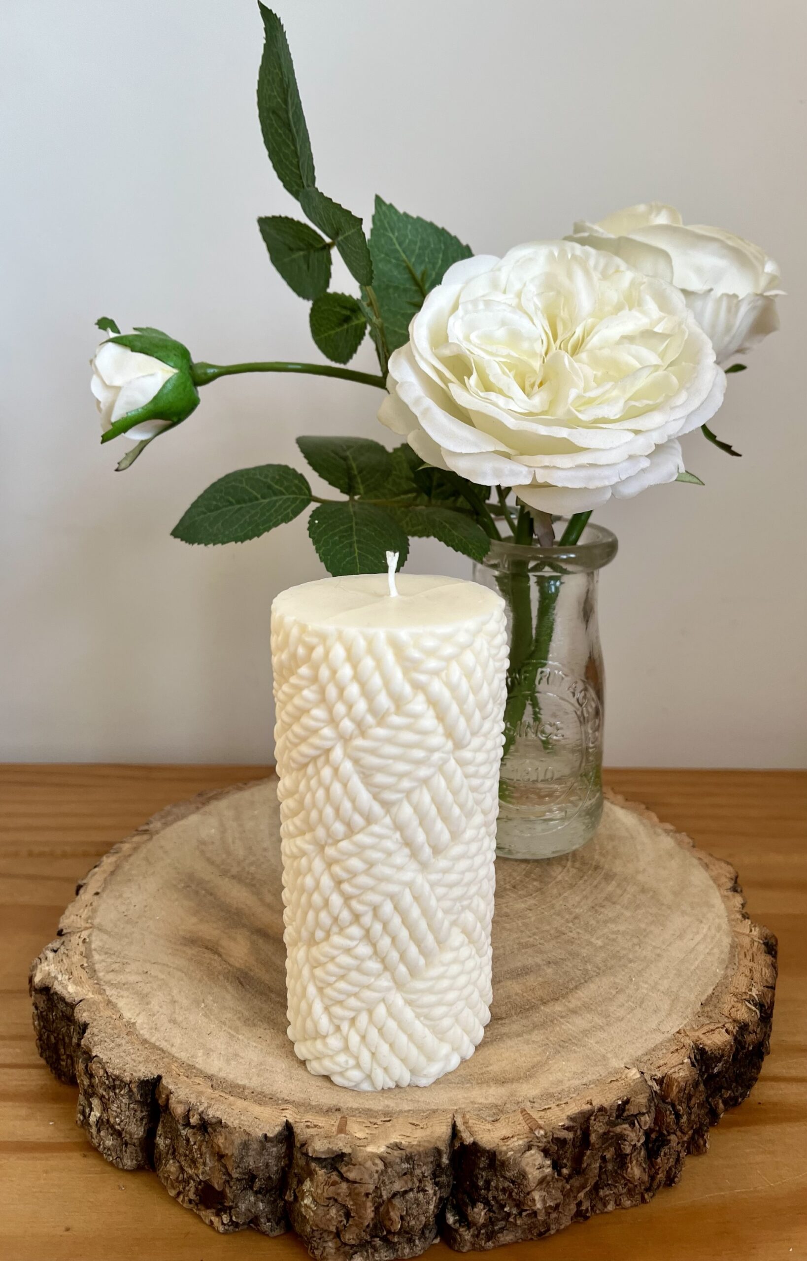 Crochet Stitch Pillar Candle - Image 2