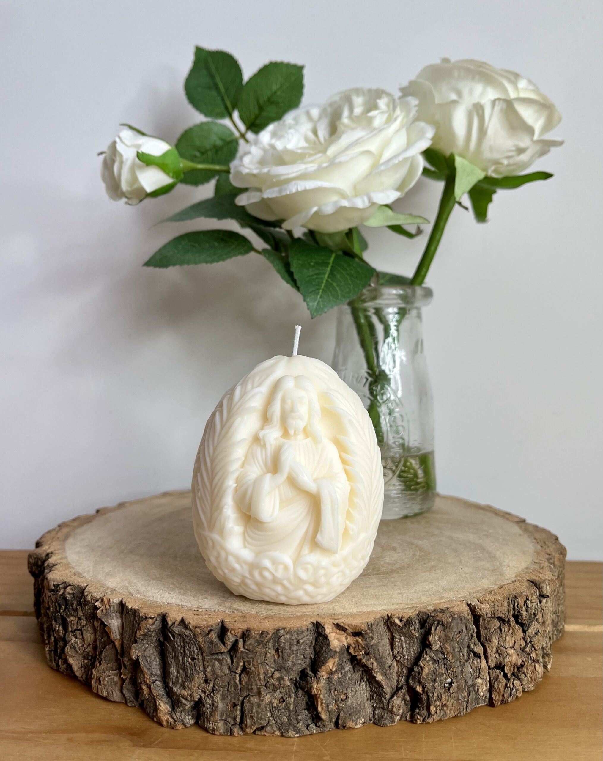Jesus Palm Leaves Egg Candle - Image 7