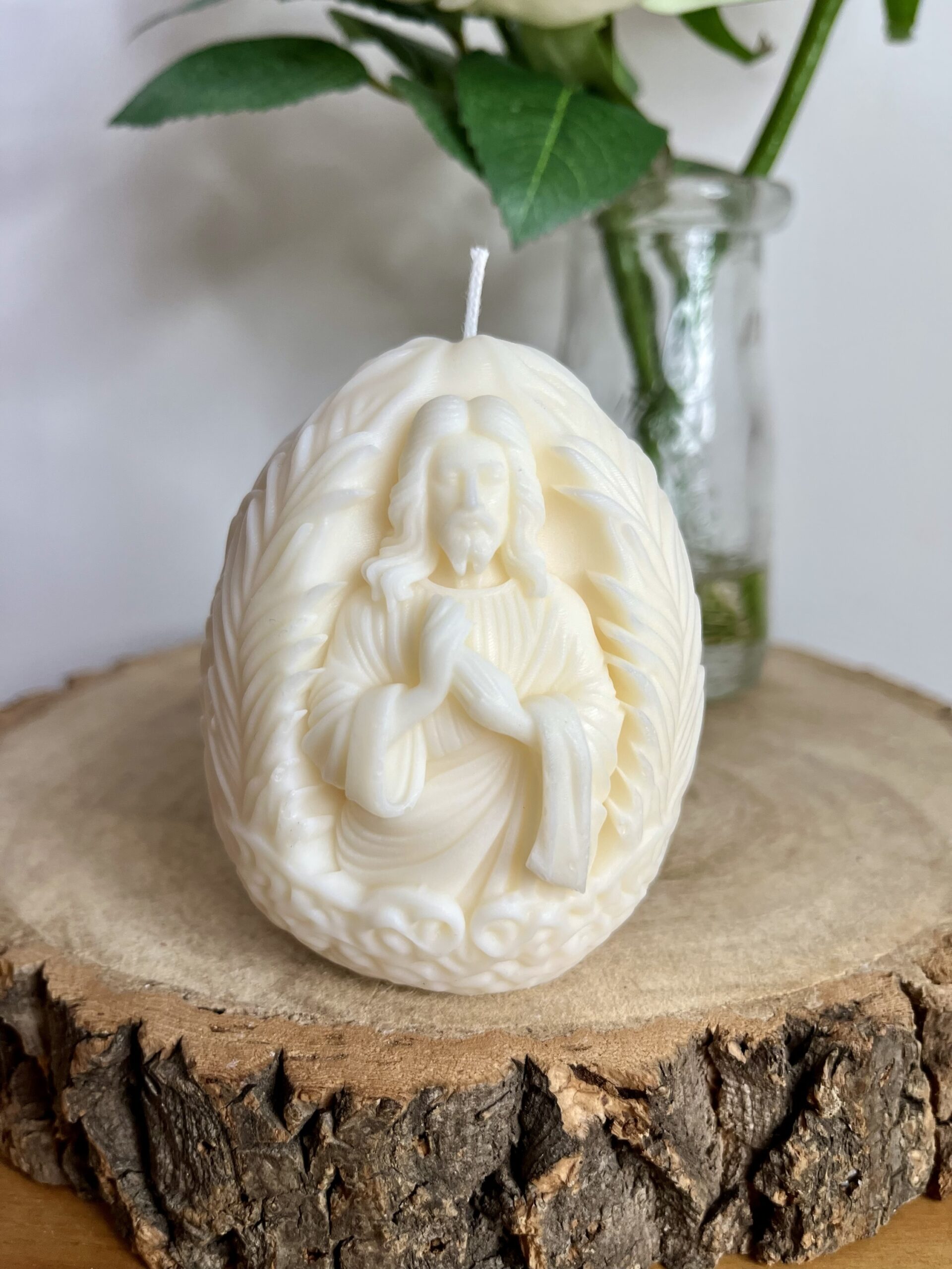 Jesus Palm Leaves Egg Candle