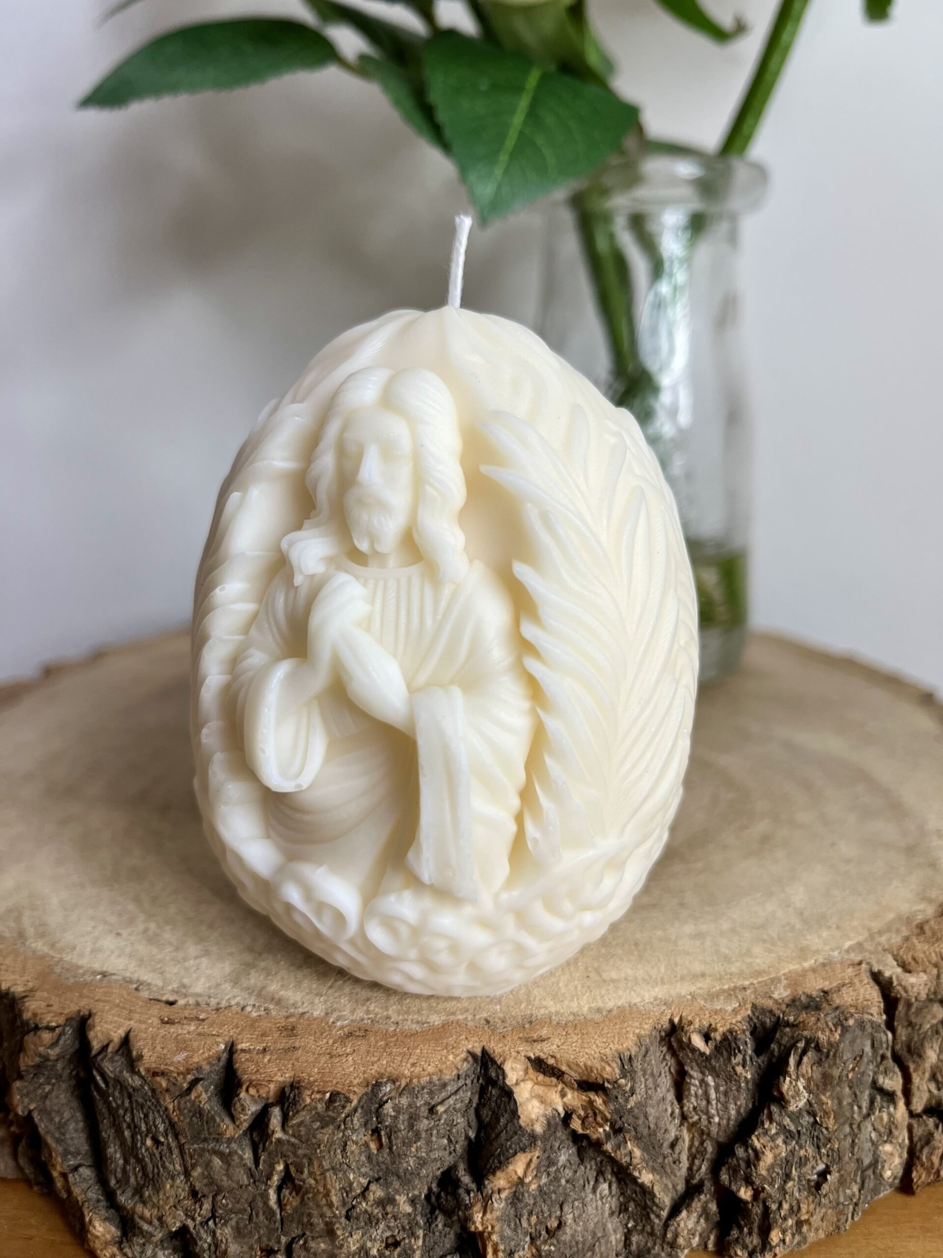 Jesus Palm Leaves Egg Candle - Image 6