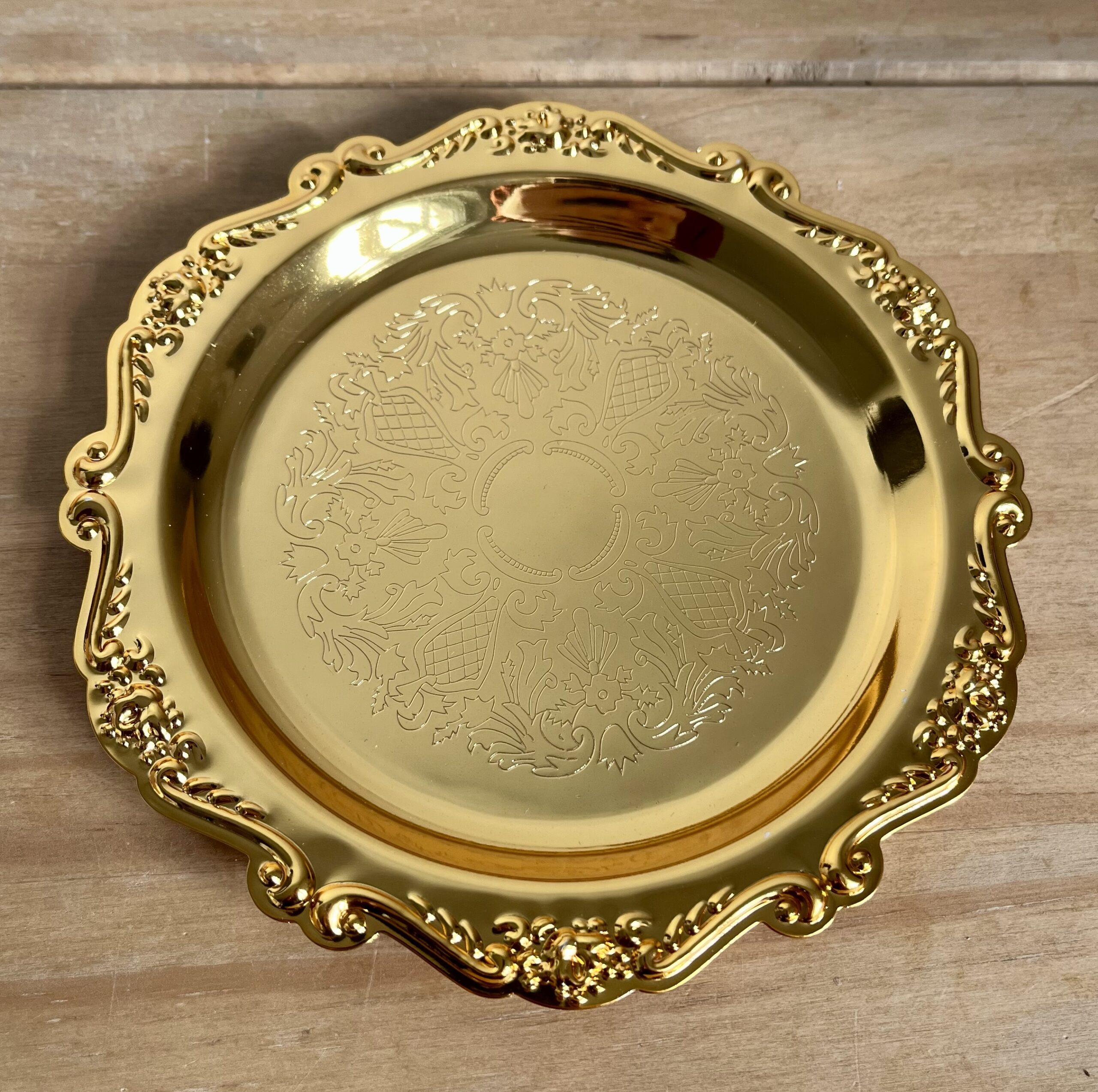 Vintage Design Gold & Silver Candle Plates 15cm, 20cm and 25cm - Image 7