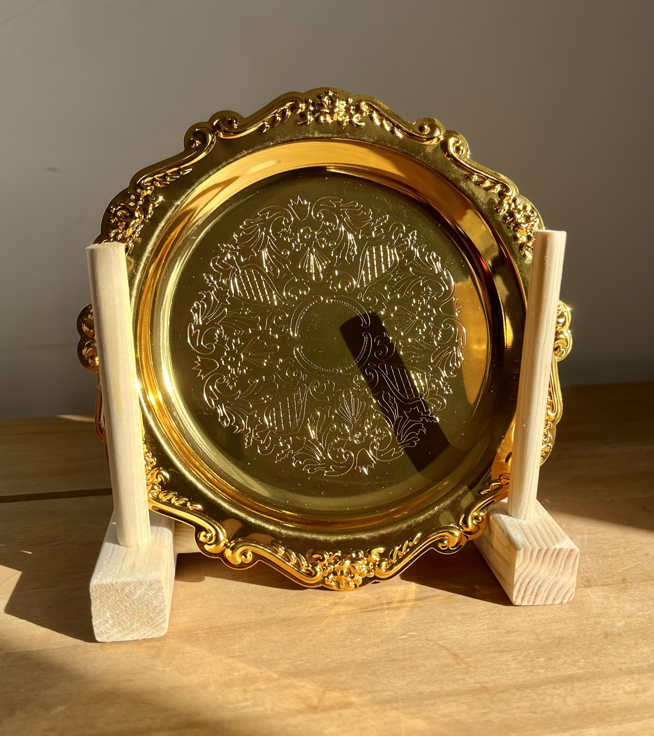 Vintage Design Gold & Silver Candle Plates 15cm, 20cm and 25cm - Image 6