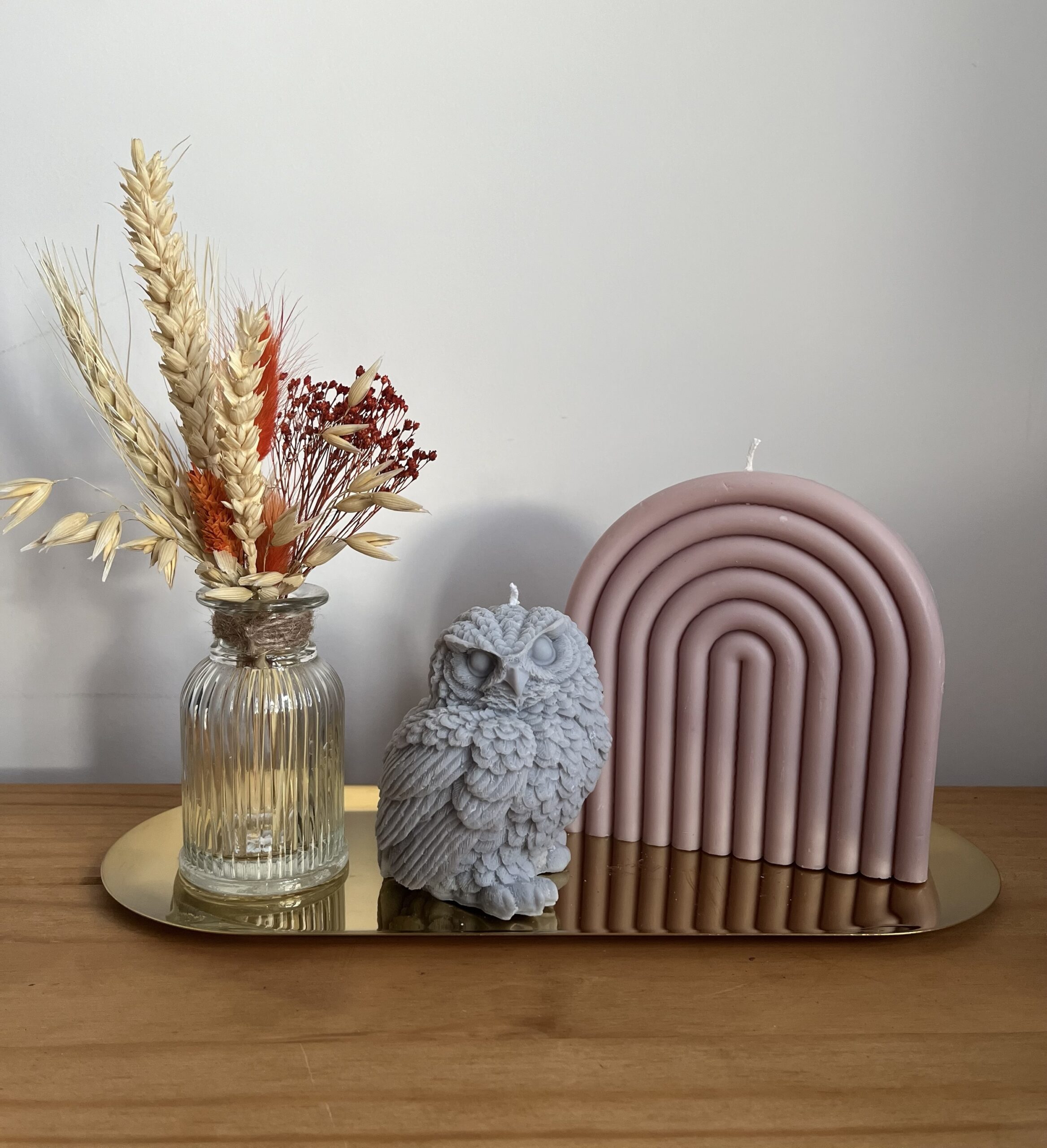 Gold Stainless Steel Candle Tray Plate, Heat-Resistant Décor Plate (30cm) - Image 3